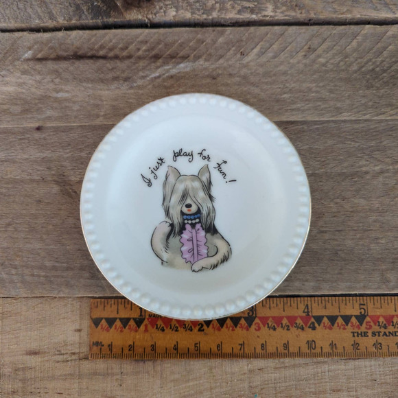 Vintage 1950s Ardalt Lenwile Bridge Playing Dog Plates Set of Two Made in Japan - Picture 6 of 6